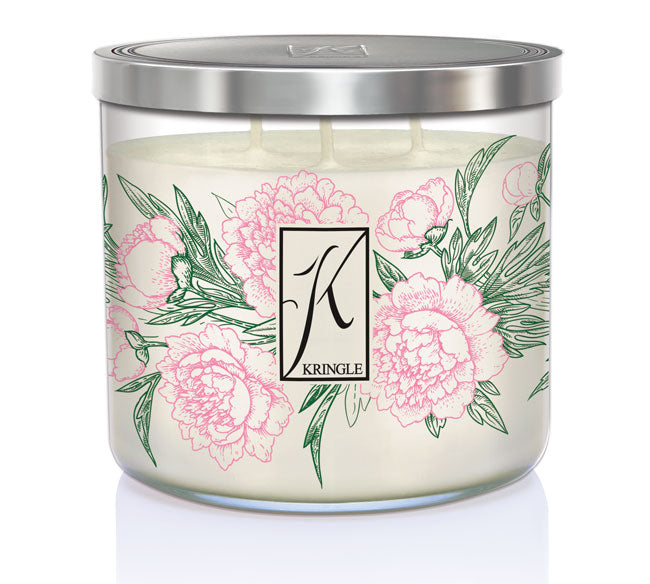 Peony Scented 3-wick Candle - Kringle Candle