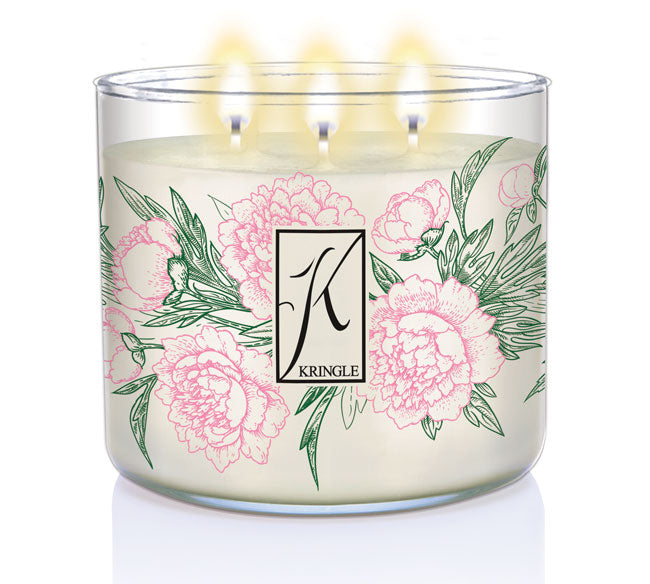 Peony Scented 3-wick Candle - Kringle Candle