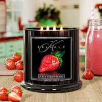 Juicy Strawberry Scented 4-wick lit candle from Kringle Candle Reserve Collection