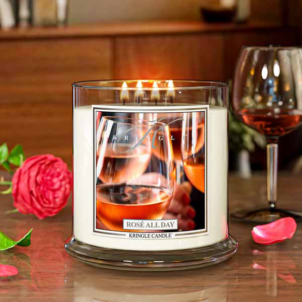 Rosé All Day Scented 4-wick candle by Kringle Candle