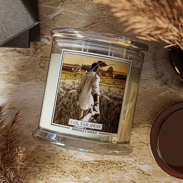 Kringle Candle Far Far Away Scented 4-wick lit candle
