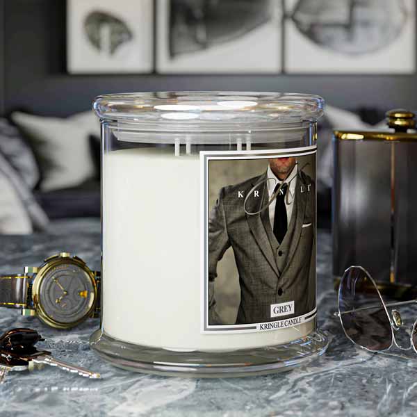 Grey Scented 4-wick Candle - Kringle Candle