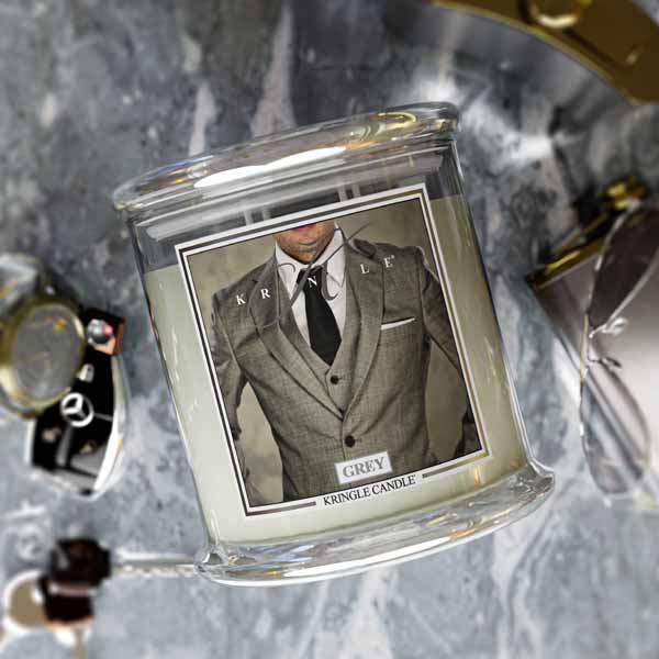 Grey Scented 4-wick Candle - Kringle Candle