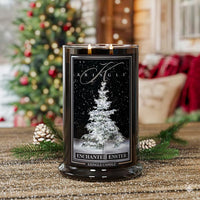 Kringle Candle in front of a decorated Christmas tree