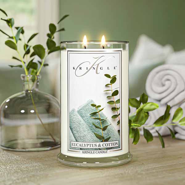 Eucalyptus & Cotton Scented Large 2-Wick - Kringle Candle Company