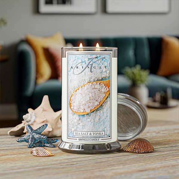 Sea Salt & Tonka Scented Large 2-wick - Kringle Candle Company