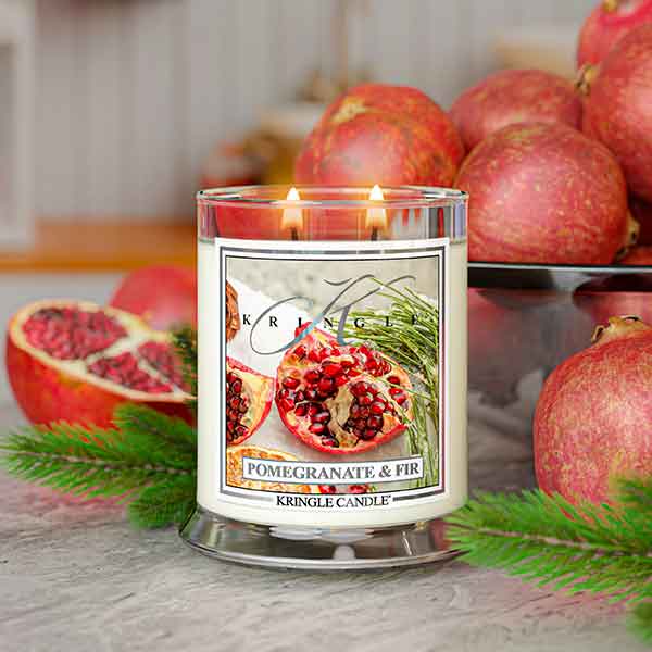 Pomegranate & Fir Medium 2-Wick - Kringle Candle Company