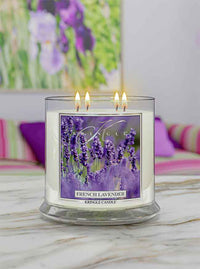 French Lavender Scented 4-wick Candle Lifestyle