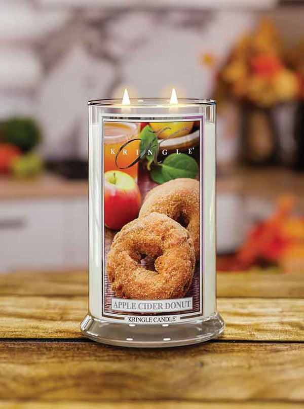 Apple Cider Donut  Large 2-wick lit candle - Kringle Candle Company