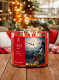 Santa's On His Way 3-Wick Candle