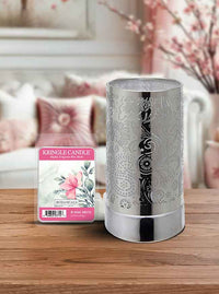 7" Touch Lamp Wax Warmer-Silver Secret Garden