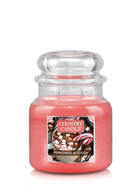 Country Candle Peppermint & Cocoa Scented Medium Jar Candle