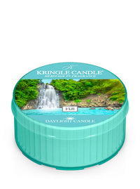 Fiji daylight candle with ocean and waterfall label by Kringle Candle Store