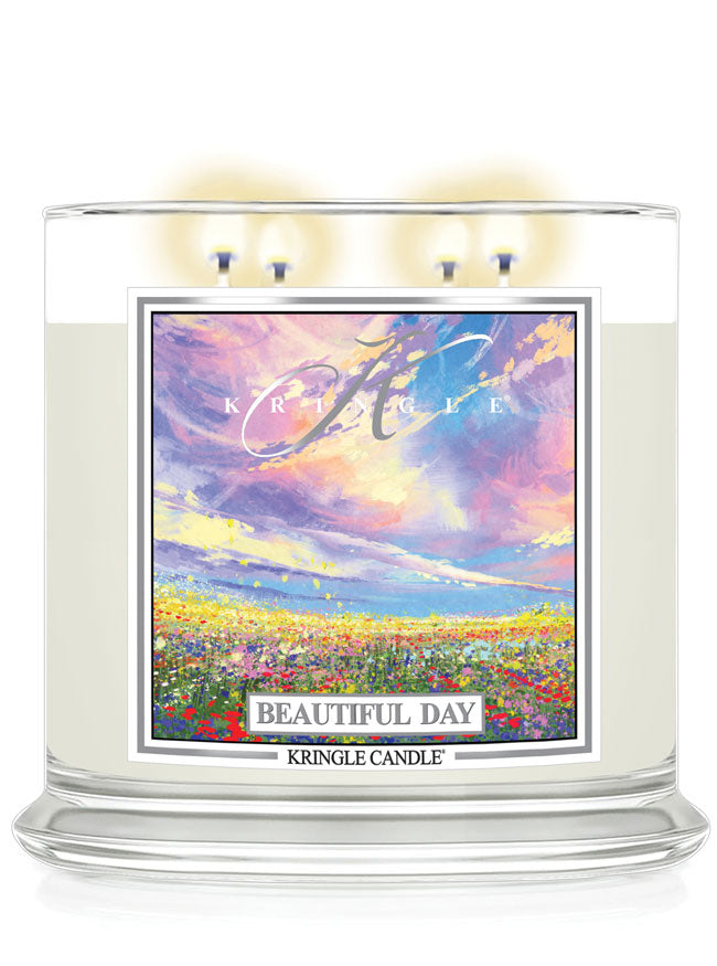 Beautiful Day Scented 4-wick lit Candle by Kringle Candle