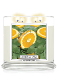 Citrus and Sage Scented 4-wick Candle Jar
