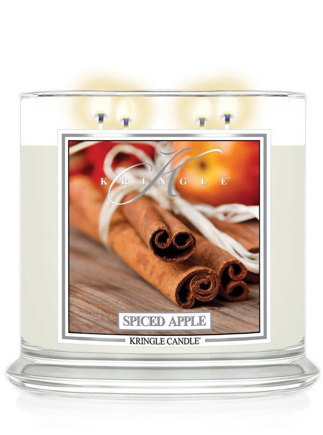 Spiced Apple Scented Lit 4-wick Candle