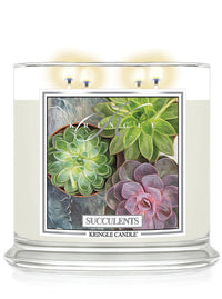 Succulents Scented 4-wick Lit Candle