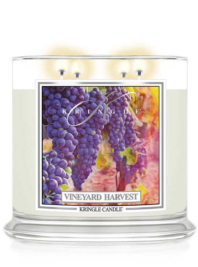 Vineyard Harvest Scented 4-wick lit candle by Kringle Candle