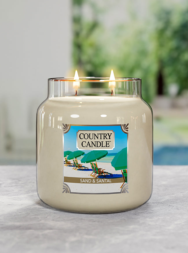 Sand & Santal Medium Jar Candle - Kringle Candle Company
