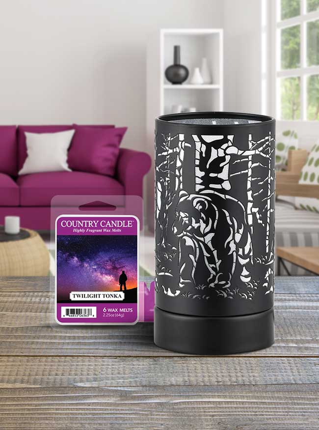 7 Touch Lamp Wax Warmer-Black Morning Trees