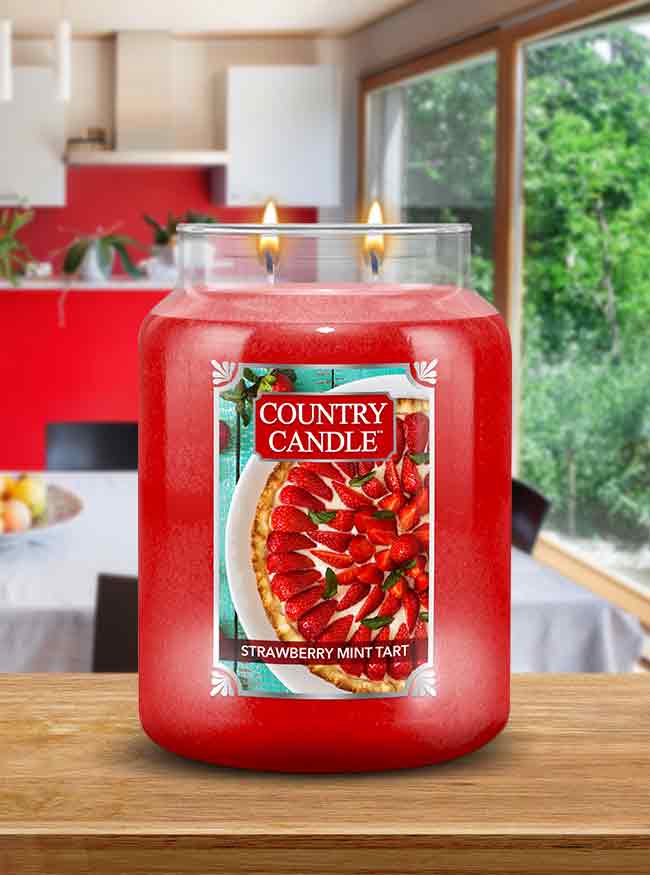 Strawberry Mint Tart Scented Candle, Large Soy (26oz) 2-Wick Jar