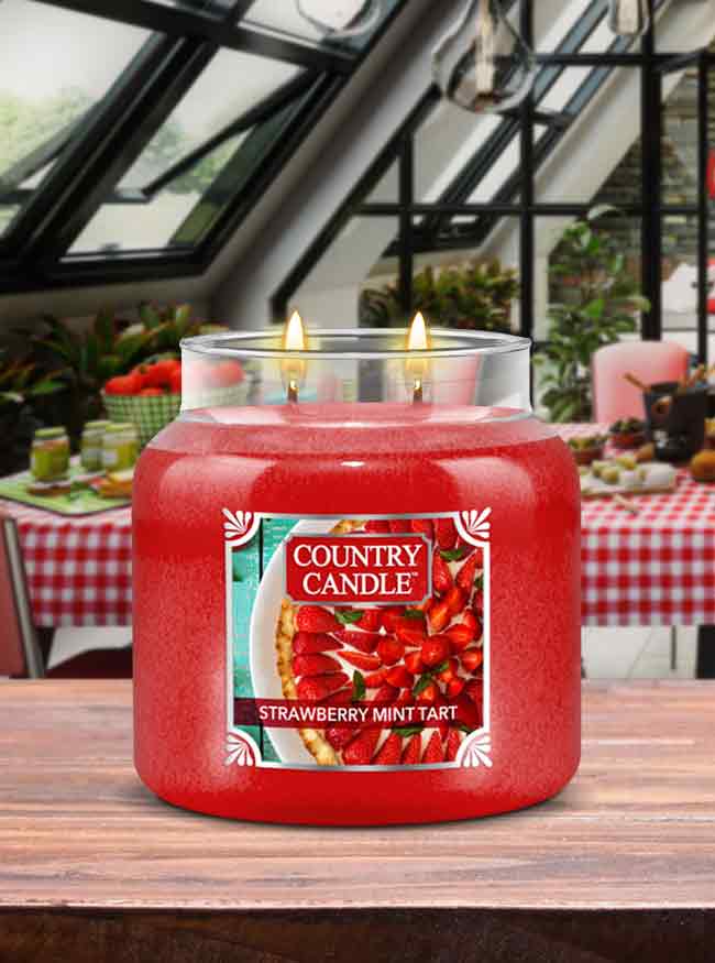 Strawberry Mint Tart Medium 2-wick - Kringle Candle Company