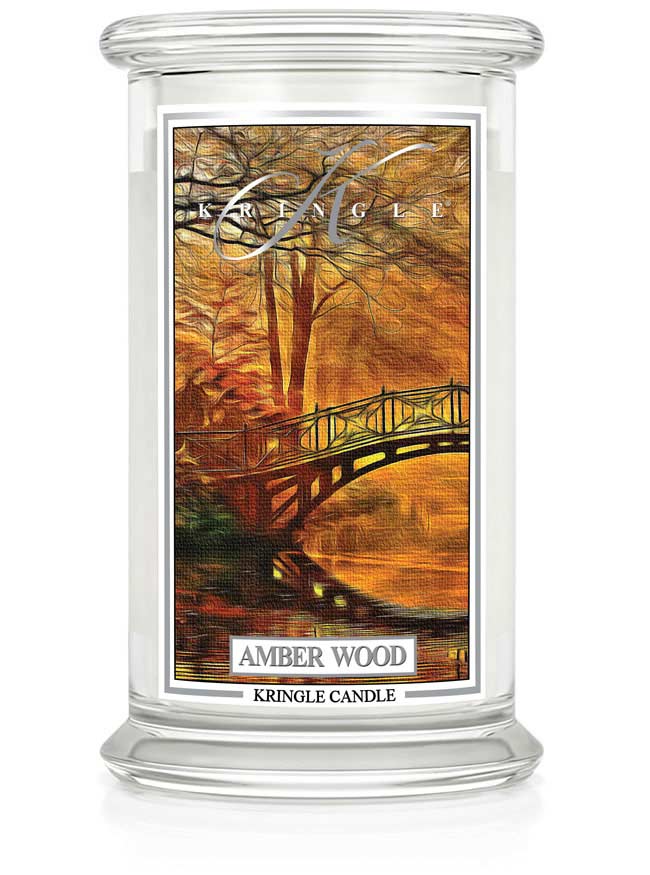 Amber Wood  Large 2-wick  candle for autumn - Kringle Candle Company