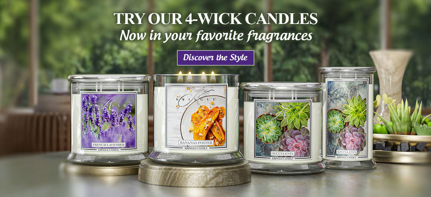 try our 4-wick candles, now in your favorite fragrances, discover the style