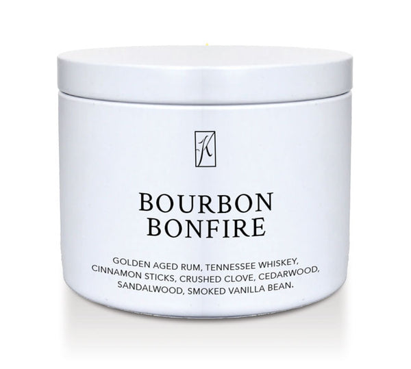 Jar of Bourbon Bonfire on a white background