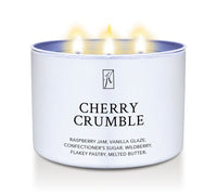  'Cherry Crumble' scented Candle Tin by Kringle Candle on a white background