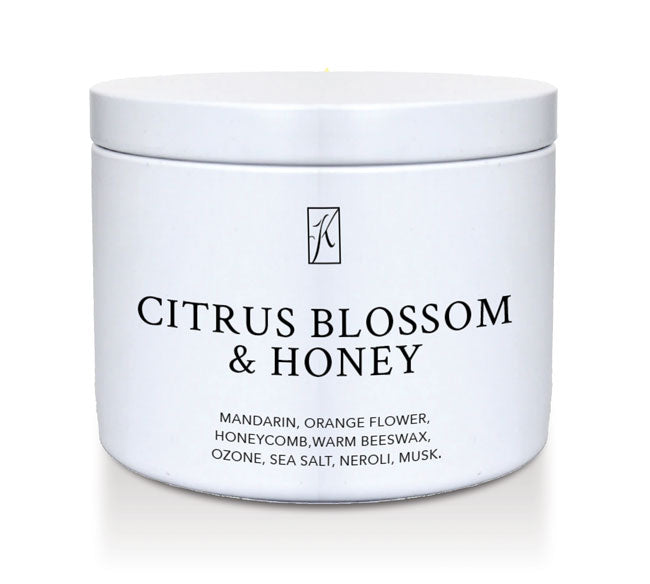 Jar of Citrus Blossom & Honey on a white background