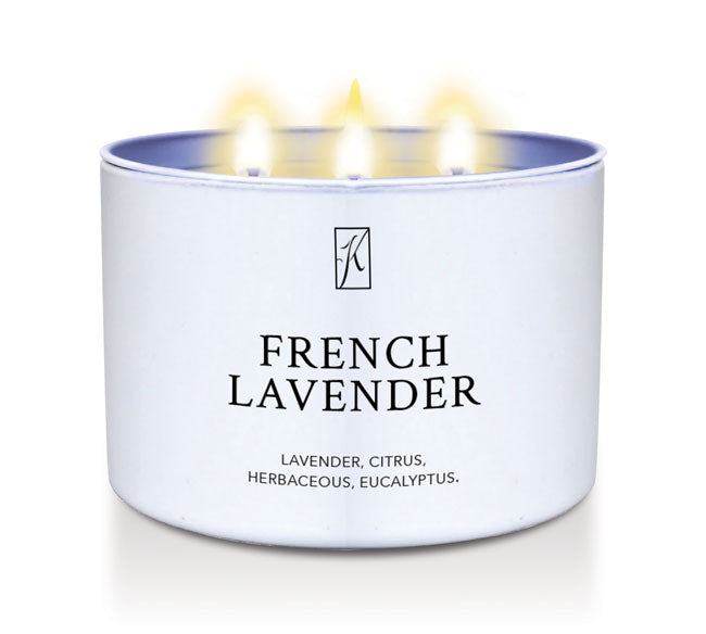 French Lavender Scented Limited Edition Candle in white tin container by Kringle Candle