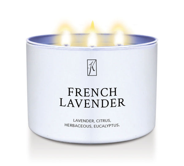 French Lavender Scented Limited Edition Candle in white tin container by Kringle Candle