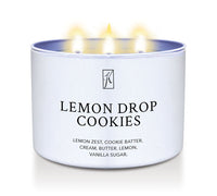 Lemon Drop Cookies' scented candle in a tin container on a white background by Kringle Candle