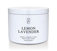 Lemon Lavender candle tin by Kringle Candle on a white background