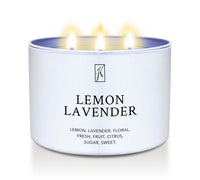 Lemon Lavender candle tin by Kringle Candle on a white background