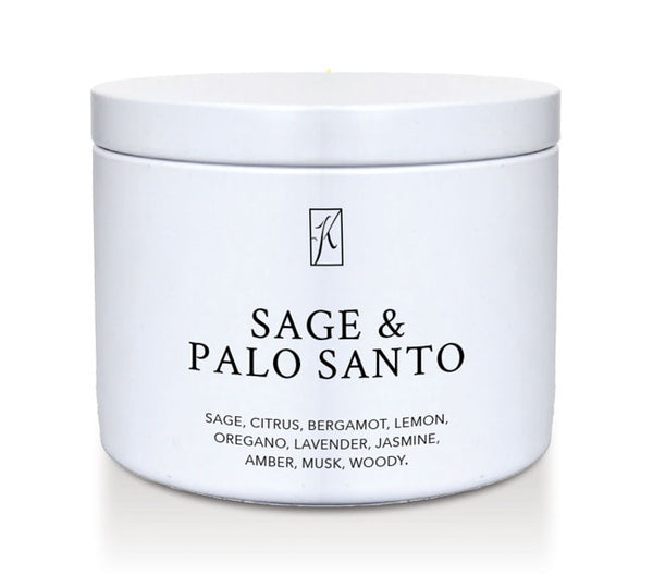 Jar of Sage & Palo Santo on a white background