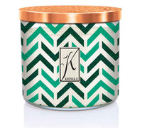 Bourbon Bonfire Scented 3-wick Candle with copper hammered lid