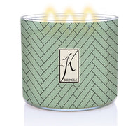 Spa Day Candle with a green patterned container and 'Kringle' logo on a white background