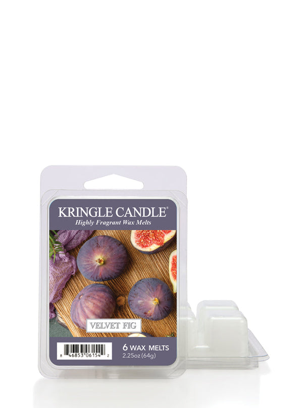 Wax Melt pack labeled "Velvet Fig" with fig images on the front.