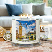 Tea Time Scented 4-wick lit candle by Kringle Candle