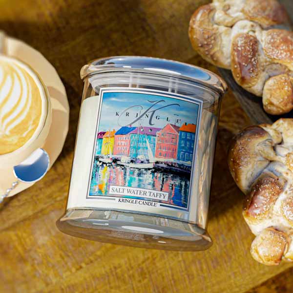 Salt Water Taffy scented 4-wick candle by Kringle Candle