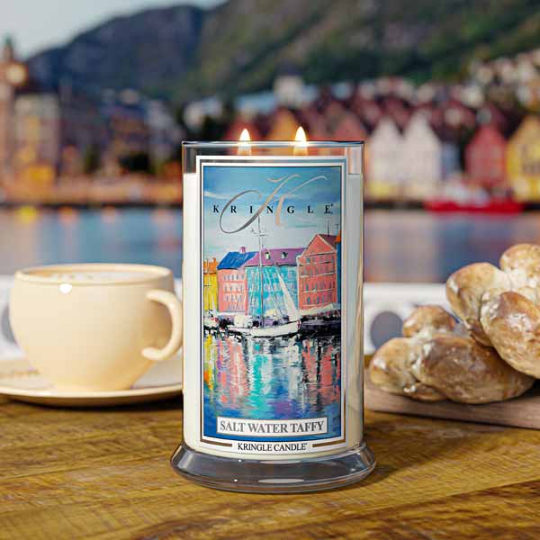 Salt Water Taffy Scented Lit Large 2-wick - Kringle Candle Company