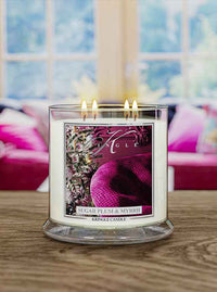 Sugar Plum & Myrrh scented 4-wick candle lifestyle