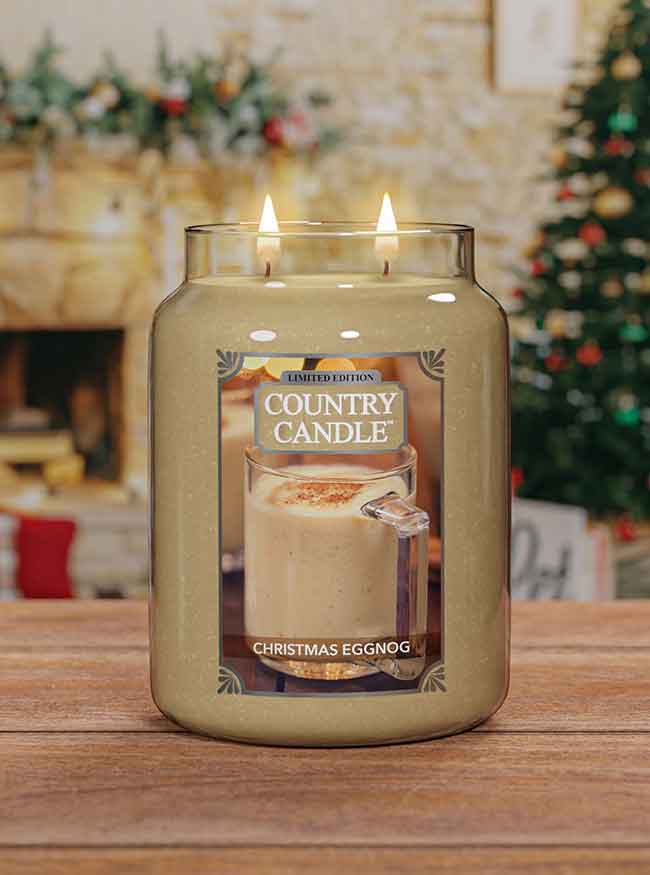 Christmas Eggnog Scented 2-wick Large Country Candle Limited Edition