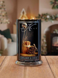 Large Cinnamon & Cedar Scented Lit Reserve Collection Candle - Kringle Candle Company