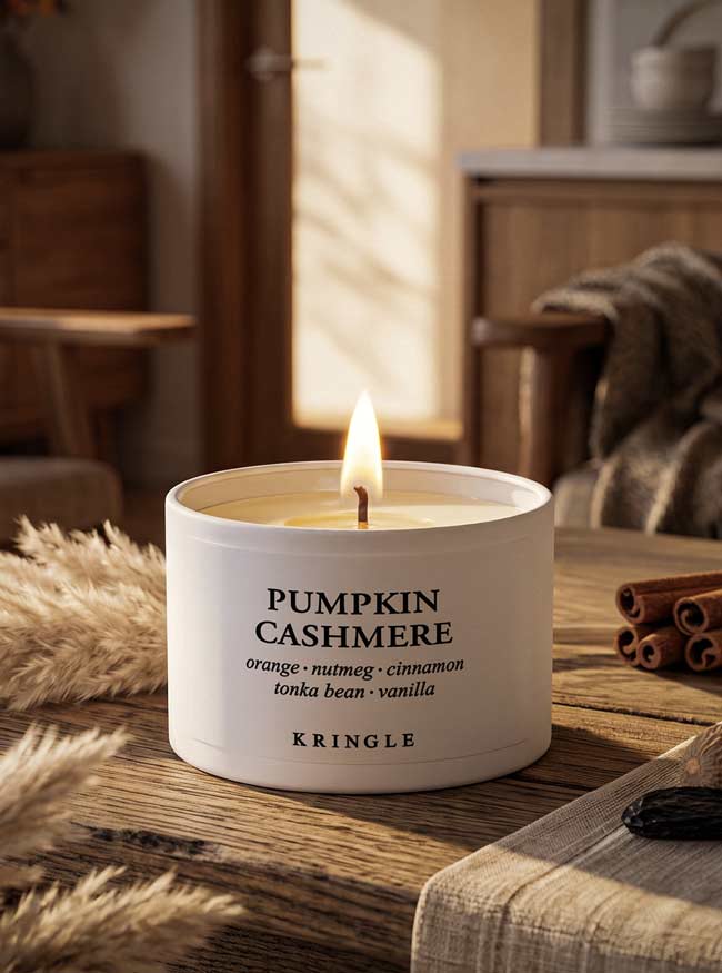 Pumpkin Cashmere Mini Candle Tin by Kringle Candle