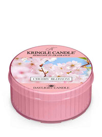 Kringle Candle Cherry Blossom daylight candle on a white background