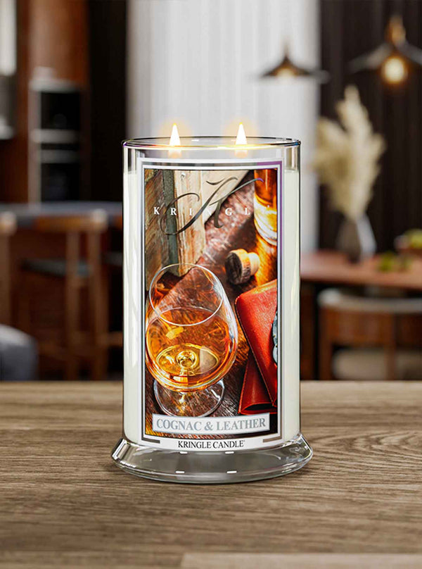 Cognac & Leather  Large 2-wick