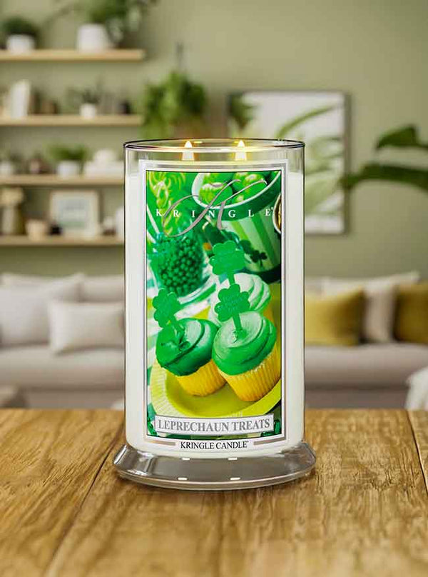 Leprechaun Treats Scented Large 22oz candle celebrating St. Patrick's Day